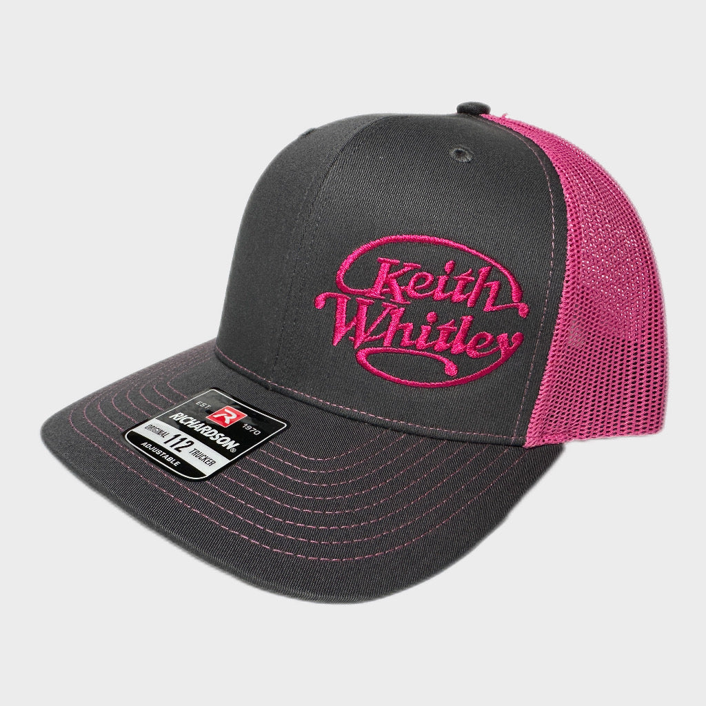 Charcoal & Pink Keith Whitley Hat